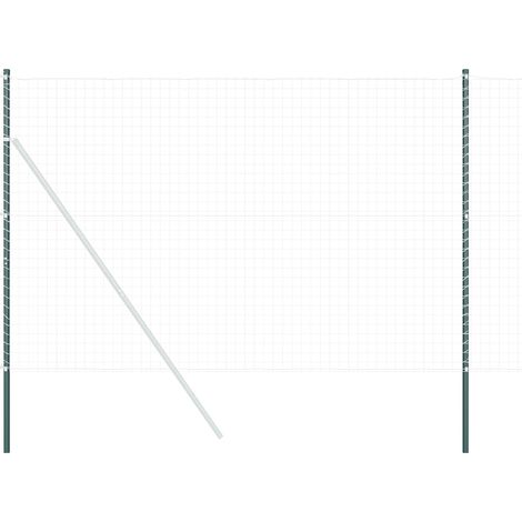 Poteau de clôture. 2 pcs Vert Acier peint par poudre (1/5)