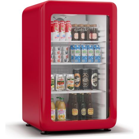 Klarstein Audrey Evo - Frigorifero per bevande  Design rètro  Sportello in vetro  113 L  Classe energetica C