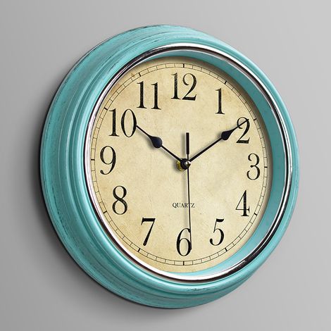 12-Zoll-Wanduhr, batteriebetrieben, geräuschlos, kein Ticken, klassische Vintage-Wanduhr, Dekoration für Büro, Wohnzimmer, Küche, Zuhause (1/4)