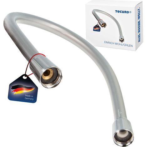 tecuro PREMIUM Brauseschlauch 1,00 m, verdrehsicher, silberglatt, KTW/DVGW