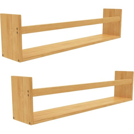 Pack 2 Estantes de Pared en Bambú Canoply 14x57x10cm 7house (1/3)