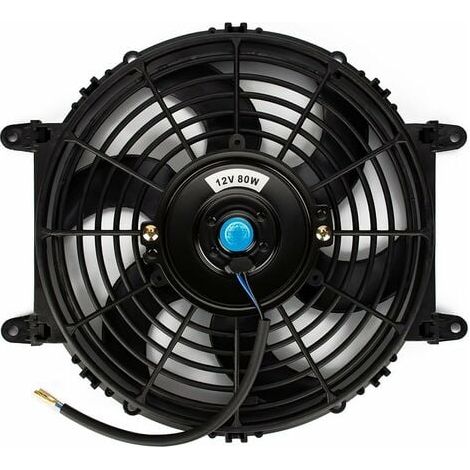Ventilateur de refroidissement électrique universel - Ventilateur de radiateur 12 V - Pales de ventilateur moteur - 80W - Kit de montage (23cm)