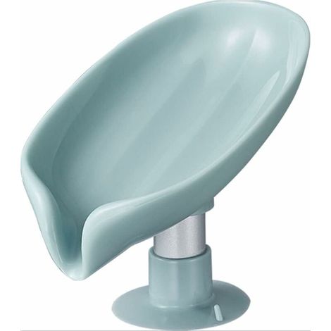 Porte-Savon en Forme De Feuille, Boîte à Savon égouttable avec Ventouse, Porte-Savon à Ventouse, pour Multifonctionnel Douche Salle De Bain Baignoire Et évier De Cuisine (Style Court) (1/5)