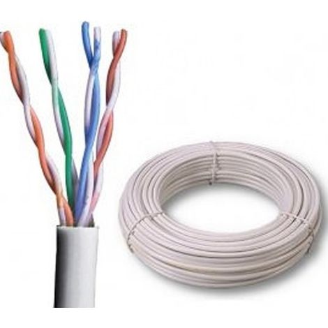 TrAdE Shop Traesio - Cavo Di Rete Dati Utp Cat 6 Bobina Da 100 Mt Lan Ethernet Rj45 Intrecciato Giga - (1/2)