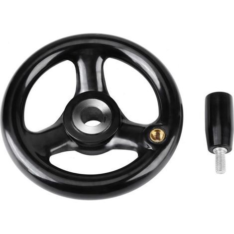 Volantino Lntyq per fresatrice, volantino a 3 razze con maniglia girevole 12-100 mm per macchine utensili, torni, fresatrici (nero) (1/5)