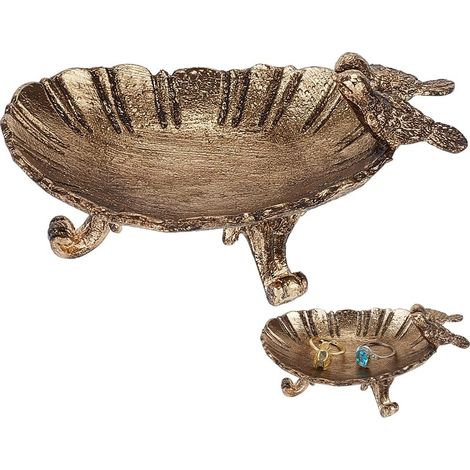 Plateau à bijoux vintage doré en forme d'oiseau de 11,9 x 6,6 cm - Plateau à bijoux en laiton antique - Petit plat à bijoux - Porte-bague baroque - Décoration de chambre - Cadeau (1/5)