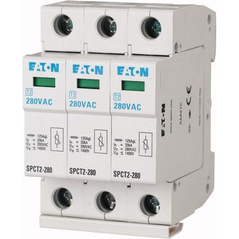 Parafoudres débrochables 3p 385VAC 3x20kA 000167605 EATON SPCT2-385/3