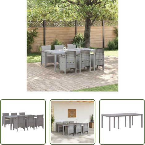 Garten Tisch - Garten Essgruppe 7 pcs Hellgrau Polypropylen (1/5)