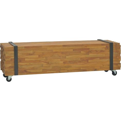 Meuble TV, Banc TV, Support pour Téléviseur, Meuble de Salon 110x30x32,5 cm Bois de teck massif YHJ96005 (1/5)