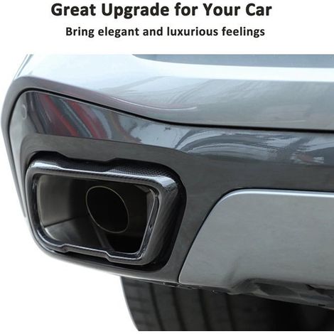 Passend für BMW X5 (2019–2023) mit originaler Carbonfaser-Auspuffblendenverkleidung, Auspuffblenden-Außenverkleidung aus trockenem Carbon (1/4)
