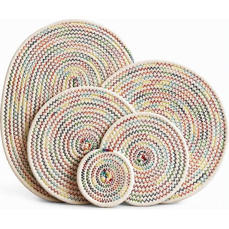 dessous-de-plat isolant multicolore en coton modele 3