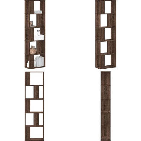 Bibliothèque 5 niveaux chêne marron bois ingénierie - Bibliothèque - Meuble Rangement - Étagère - Bibliothèque Design - Bibliothèque Moderne - Home & Living (1/5)