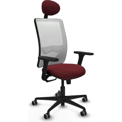 Silla de oficina piqueras y crespo Zulema cuero sintético granate (1/2)