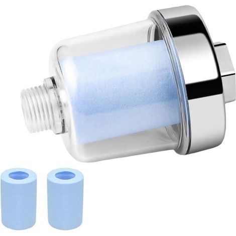 Filtre à eau de douche avec deux éléments filtrants remplaçables, efficace pour filtrer les impuretés dans l’eau, filtre (1/5)