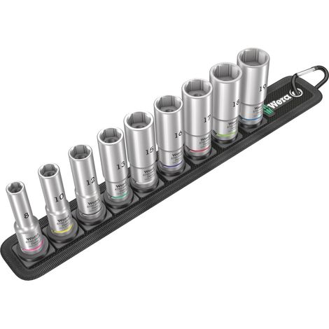 Set de 9 llaves de vaso largas Zyklop 3/8" WERA Belt B Deep 1 (1/3)