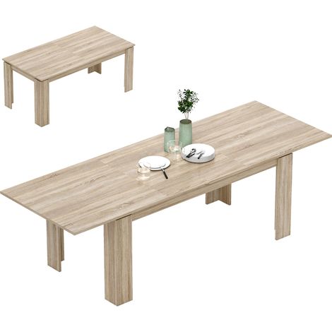 Table de salle à manger extensible, de 180 à 260 cm, pour 6 à 10 personnes, en bois (1/5)