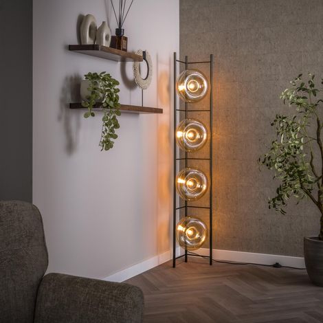 Stehlampe Sola 4-flammiges Bernsteinglas 168 cm