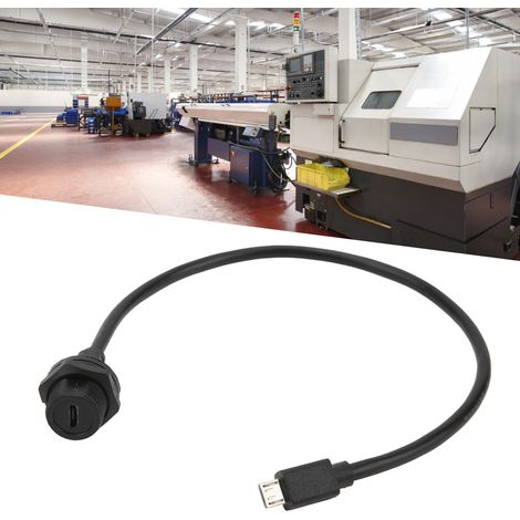 Wasserdichter USB-Anschluss E10MC-TF-F/MC-AM, Micro-USB-Buchse/Stecker mit rückseitigem Anschluss für Kabel, 0,3 m Länge (1/5)