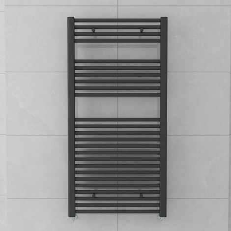WarmeHaus Straight Grey Heated Towel Rail Radiator 1200x600mm