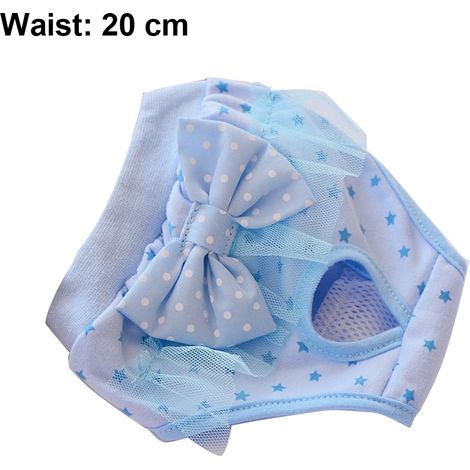 Couches souples pour chiens et chiots, avec trou pour la queue, culottes physiologiques mignonnes à nœud papillon
