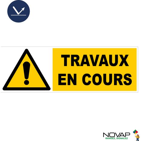 Panneau Travaux en cours - Rétroréfléchissant Classe 1 - 450x150mm - 4037622