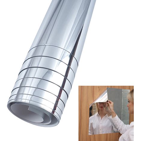 Autocollant de miroir Flexible, imperméable, auto-adhésif, à décoller et à coller, pour salle de bain, 19,7 X 39,4 pouces (1/5)