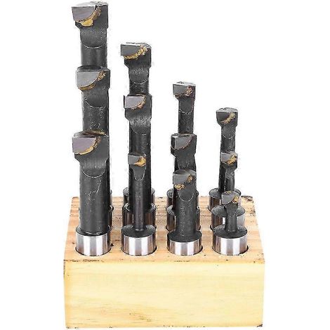 Kit de 12 fraises à aléser type F1 de 5/8 pouce pour fraisage CNC, accessoires de quincaillerie épaisse en acier rapide (1/4)
