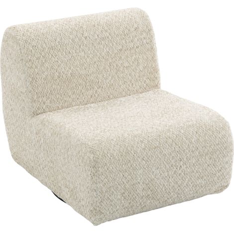 Fauteuil de salon - HOMCOM - pivotant 360° - assise extra-large, rembourrage épais - chenille - 70 x 90 x 70 cm - beige (1/5)