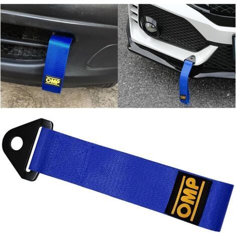 2 Pièces Sangle De Remorquage Universelle, Corde De Remorquage d'urgence pour Voiture, Sangle D'attelage en Nylon, Sangle Remorquage pour Pare-Chocs Avant Et Arrière De La Voiture(Bleu) (1/5)