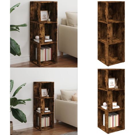 Scaffale Angolare Rovere Fumo 33x33x100 cm Legno Multistrato - Armadietto - Scaffale in legno