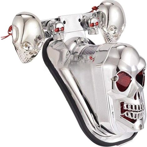 Feu arrière moto chrome squelette universel, stop et clignotant, feu de position arrière pour motocyclette (1/5)