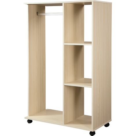 Armadio, mobile contenitore, pannello di particelle, finitura rovere chiaro