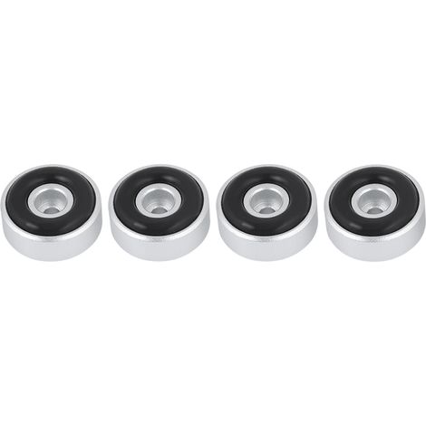 Satz mit 4 Verstärkerfüßen aus Aluminiumlegierung, 20 x 8 mm, Stoßdämpfer, silberfarben. (1/5)