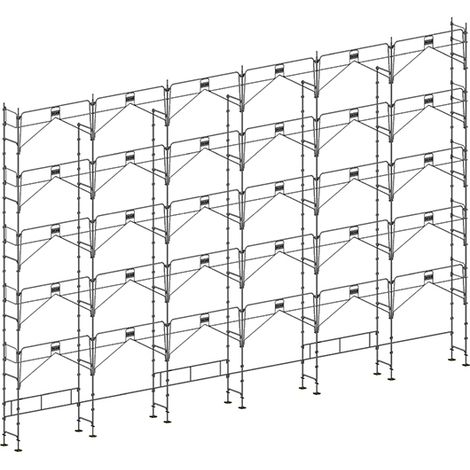 Ponteggio 228m² - Struttura sola + Parapetto - MEKA48P-228-S