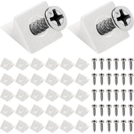 40 PCS Équerre De Fixation, Witch Equerre Blanche Renfort Tiroir Cale Pour Meuble Cales De Réparation De Fond De Tiroir Affaissé 90 Degrés Avec Vis - Fix Saggy Dresser Tiroir, Blanc
