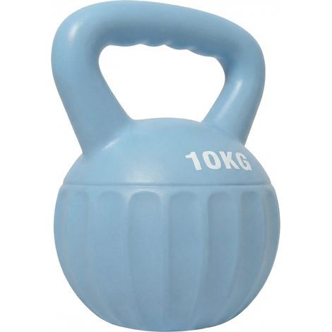 Kettlebell 10 kg, haltère avec poignée Antidérapante, haltère à boule, musculation, entraînement, pour gym, bleu (1/5)