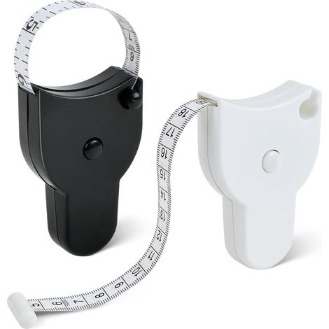 CCYKXA 2 Stück Nähbandmaß, Doppelseitiges Körpermaßband für Körpermaße, Einziehbares Nähbandmaß zum Messen von Länge, Brust, Taille, Schwarz + Weiß (1/5)