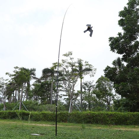 Vogelscheuche in Form eines Milans und Falken mit 7 m Teleskopstange, ausziehbarer Vogelschutz für Gemüsegarten und Terrasse (1/5)