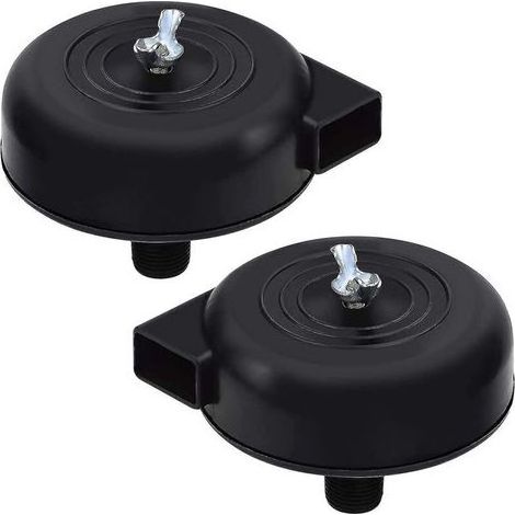 Filtre compresseur 2 pièces noir – raccord mâle 16 mm (3/8") pour compresseur d'air silencieux – acier et plastique (1/3)