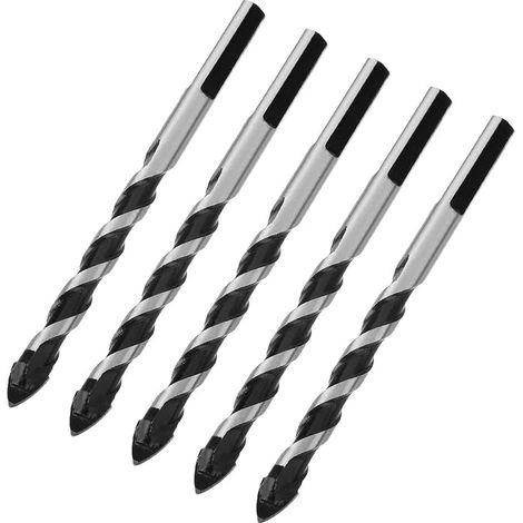 Juego de 5 brocas Utoolmart de 10 mm para vidrio, hormigón, cerámica, plástico, carburo de tungsteno, perforación multimaterial en paredes de ladrillo, madera y espejos. (1/5)