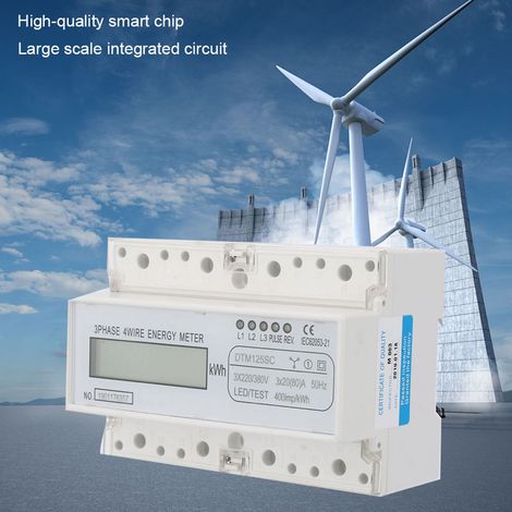 Compteur de consommation électrique numérique triphasé 220/380V 20-80A avec écran LCD kWh (1/5)