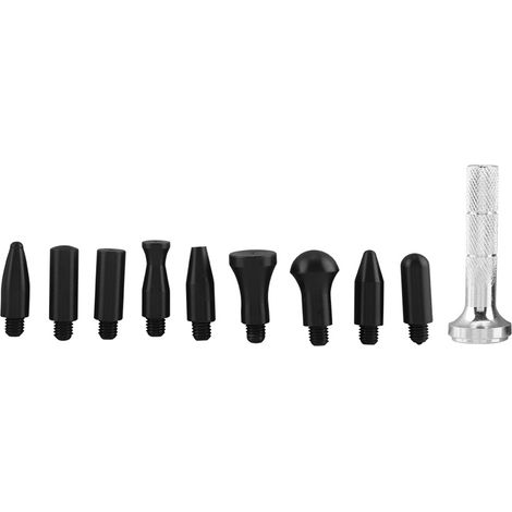 Lot d'outils de débosselage sans peinture : stylo à frapper avec têtes en caoutchouc, kit de réparation manuelle pour carrosserie (1/5)
