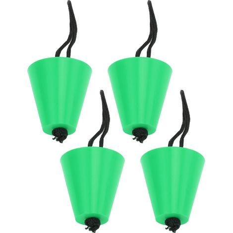 4 pcs bouchons de vidange flexibles en silicone avec cordon, kit universel d'obturateurs pour trous d'évacuation de kayak et canoë, vert (1/5)