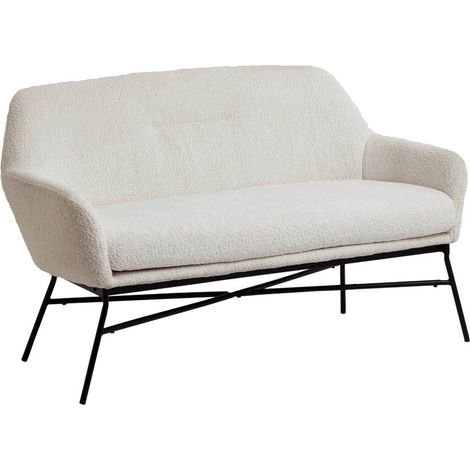 Banquette confort blanche en tissu bouclette 2 places Kanoa (1/5)