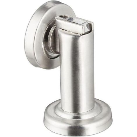 Fermaporta magnetico, cuneo magnetico per porta, acciaio inossidabile, montaggio a pavimento o a parete, argento (1/4)