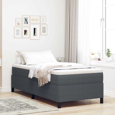Boxspringbett Dunkelgrau 80 x 200 cm Cordstoff