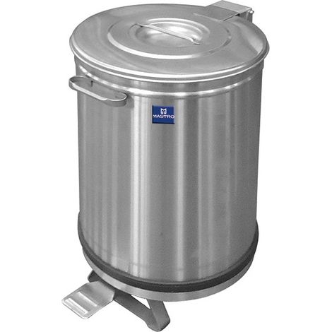 Poubelle en inox sur roues avec commande à pédal, 50 litres 380x380x605 mm - VIRTUS