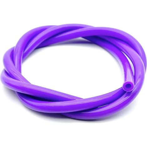 Tube en silicone alimentaire coloré, violet, diamètre intérieur 3 mm x diamètre extérieur 6 mm, 1 m, haute élasticité. Non toxique et inodore, il peut servir d'accessoire pour paille.