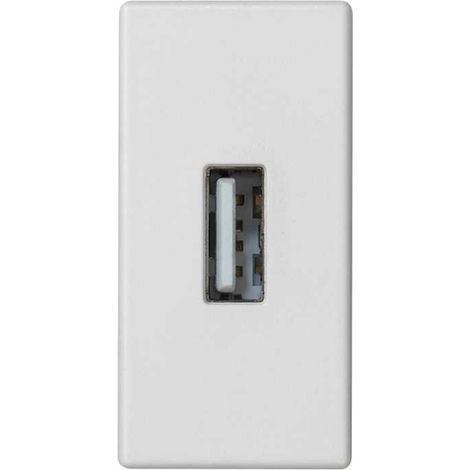 Conector Simon K45/2 USB tipo A hembra, color blanco puro K128B/9