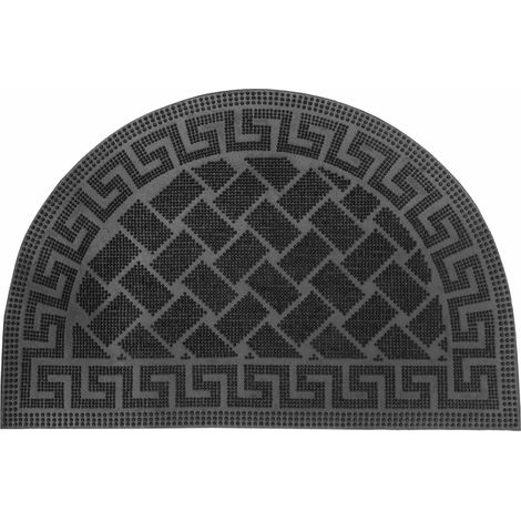 Zerbino semicircolare in gomma, nero, 60x40 cm (1/5)